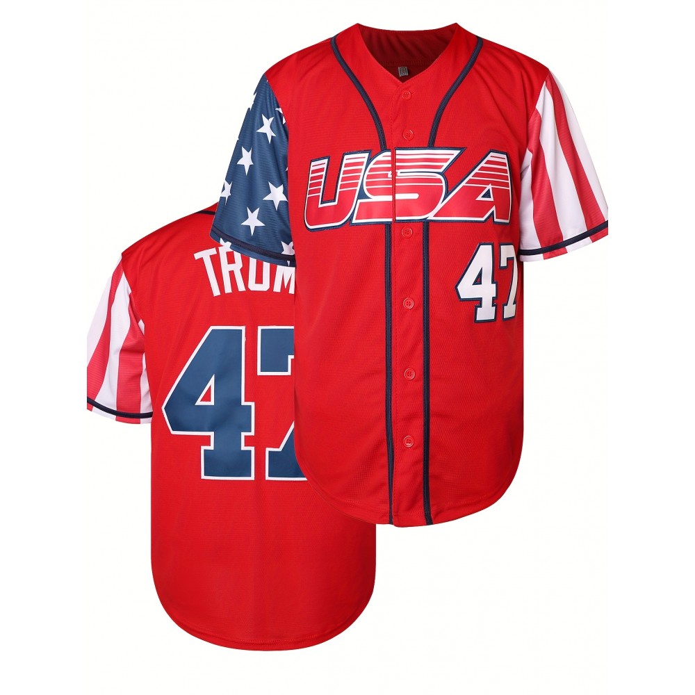 47 Red Baseball Jersey Stitched Polyester Men'S Retro Baseball Shirt Button Short Sleeved Baseball Top S-3XL Hip Hop Clothess 47 Red Baseball Jersey Stitched Polyester Men'S Retro Baseball Shirt Button Short Sleeved Baseball Top S-3XL Hip Hop Clothess