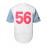 Men's Classic #56 Embroidered Baseball Jersey, Breathable Polyester, V-Neck, Short Sleeve - Ideal for Training & Competition, Machine Washable, White with Blue Accents