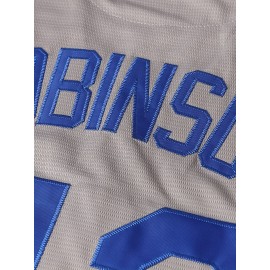 #42 Grey Baseball Jersey Stitched Polyester Men'S Retro Baseball Shirt Button Short Sleeved Baseball Top S-3XL Hip Hop Clothes