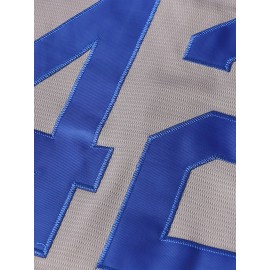 #42 Grey Baseball Jersey Stitched Polyester Men'S Retro Baseball Shirt Button Short Sleeved Baseball Top S-3XL Hip Hop Clothes