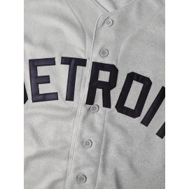 23 Grey Baseball Jersey Stitched Polyester Men'S Retro Baseball Shirt Button Short Sleeved Baseball Top S-3XL Hip Hop Clothes