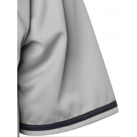 Men'S # 0 Grey Baseball Jacket V-neck Breathable Polyester Mesh Loose Sport Design Machine Washable Suitable For Casual Outdoor Activities S-3XL Sportswear V-neck Jersey Front Buckle Closed