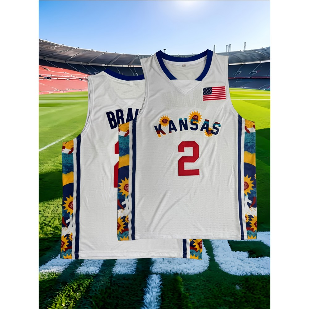 Men's #2 Basketball Jersey - White, Breathable & Embroidered V-Neck Pullover for Team Sports & Casual Wear, Perfect for Spring, Summer, Fall, Sizes S-XXXL