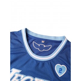 1pc Men'S Breathable Polyester Basketball Jersey, Embroidered #8-24, Crew Neck, Slight Stretch, Loose Fit, Machine Washable - Ideal for Sports, Casual, Streetwear, Parties, Sizes S-XXXL