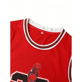 Men'S # 23 Red Embroidered Polyester Basketball Shirt V-neck Sleeveless Sports Shirt Breathable Knitted Fabric Suitable For Team Sports Training Casual Wear S-3XL Sports Shirt Sports Appearance Breathable Polyester Fiber