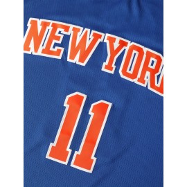 1pc Men'S #11 New York Basketball Jersey - Polyester Knit, Slight Stretch, Crew Neck, Sleeveless Sports Top for Training, Party, Casual Wear - Letter & Number Pattern, Loose Fit, for Adults - Sizes S-XL