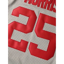 Men'S Bayside 25 Grey Basketball Jersey, Polyester Knit Fabric, Crew Neck Sleeveless Sports Shirt, Breathable & Moisture-Wicking, for Casual, Running, Training, Team Sports & Parties