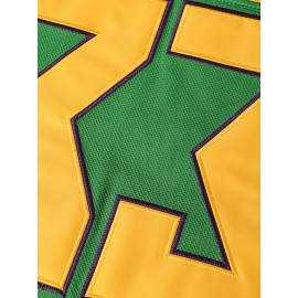 Men'S Embroidered Hockey Jersey, Polyester V-Neck Sports Jersey, Slight Stretch Knit Fabric, Regular Fit, for Casual, Training, Competition, and Festive Occasions, Four Seasons Wear