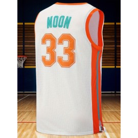 1pc Men'S Flint Tropics #33 Embroidered Basketball Jersey - Breathable Polyester Tank Top with Slight Stretch, Crew Neck, Loose Fit for Sports, Casual & Team Events - Four Seasons