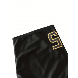 Men's #15 Embroidered Black Football Jersey - V-Neck, Breathable Mesh & Polyester, Short Sleeve Sports Shirt for Parties, Outdoor Activities & Casual Wear, Sizes S-XXXL, Outdoor Activewear|Embroidered Sports Shirt|Quality Embroidery