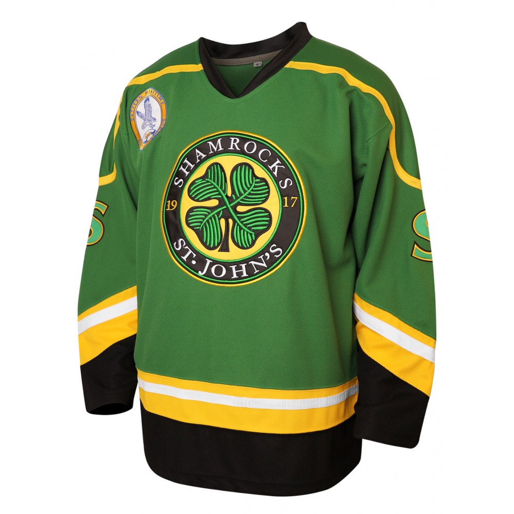 Men'S Shamrocks #3 Ice Hockey Jersey, Retro Block Color, Long Sleeve, Crew Neck, Loose Fit, Breathable Polyester, Sports & Casual Wear, Embroidered Lettering, V-Neck, Stretch Fabric, Team Sports Apparel