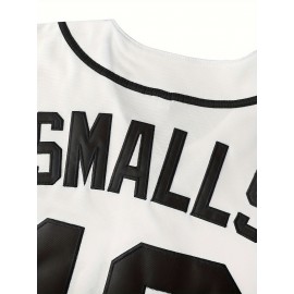 10# Youth and Children's Baseball Sweatshirt Button Shirt Men's Jersey Embroidered Retro Short Sleeve V-neck Casual Sportswear Loose Game and Party