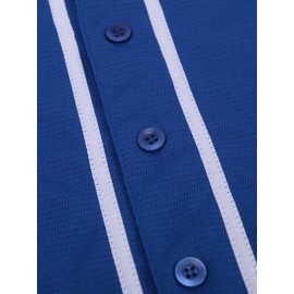 30# Youth and Children's Baseball Sweatshirt Button Shirt Men's Jersey Embroidered Retro Short Sleeve V-neck Casual Sportswear Loose Game and Party