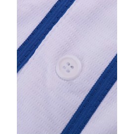 No.30 white blue baseball jersey button up shirt sportswear women's baseball jersey embroidery