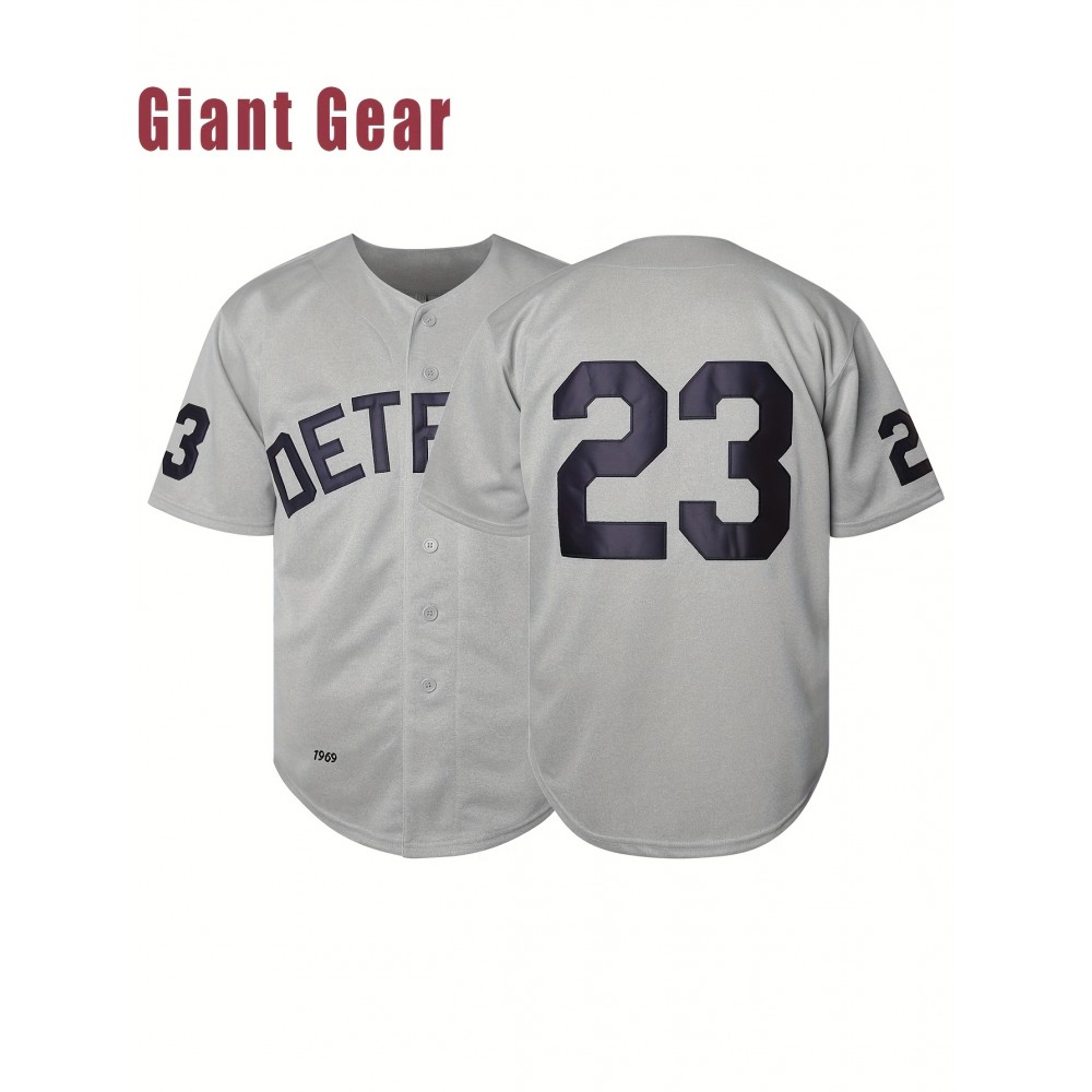 Men's Breathable V-Neck Baseball Jersey #23 Embroidered Polyester Sportswear - Loose Fit Knit Fabric for Streetwear, Team Sports, Beach & Outdoor Activities (Sizes S-3XL) Men's Breathable V-Neck Baseball Jersey #23 Embroidered Polyester Sportswear - Loose Fit Knit Fabric for Streetwear, Team Sports, Beach & Outdoor Activities (Sizes S-3XL)